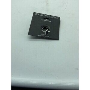 Silver Treasures Sterling Silver Women's Ring Genuine Black Onyx Size 7